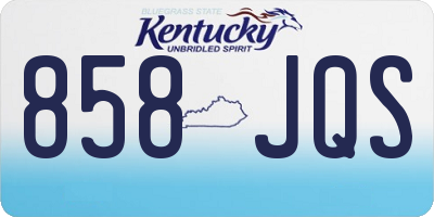 KY license plate 858JQS