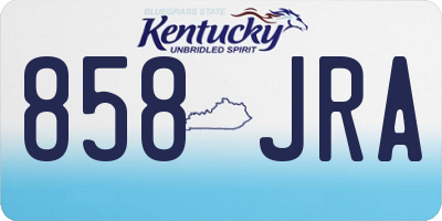 KY license plate 858JRA