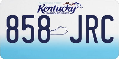 KY license plate 858JRC