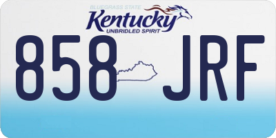 KY license plate 858JRF