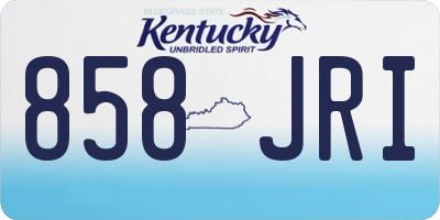 KY license plate 858JRI