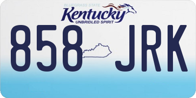 KY license plate 858JRK