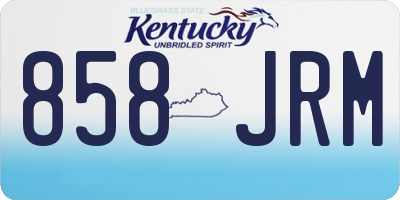 KY license plate 858JRM