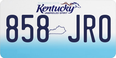 KY license plate 858JRO