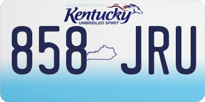 KY license plate 858JRU