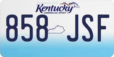 KY license plate 858JSF
