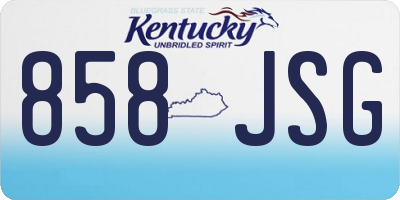 KY license plate 858JSG