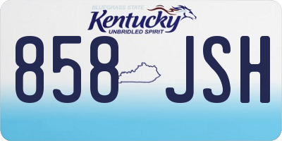 KY license plate 858JSH