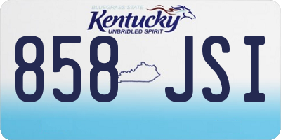 KY license plate 858JSI