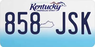 KY license plate 858JSK