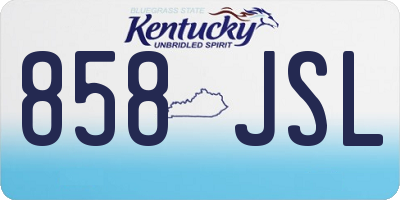 KY license plate 858JSL