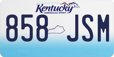 KY license plate 858JSM
