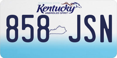 KY license plate 858JSN