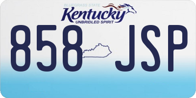 KY license plate 858JSP