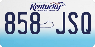 KY license plate 858JSQ