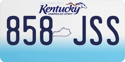 KY license plate 858JSS
