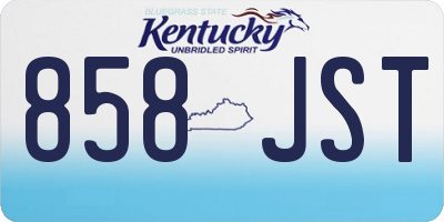 KY license plate 858JST