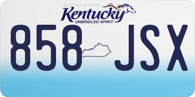 KY license plate 858JSX
