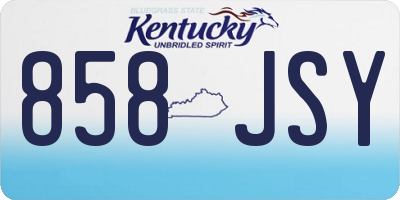 KY license plate 858JSY