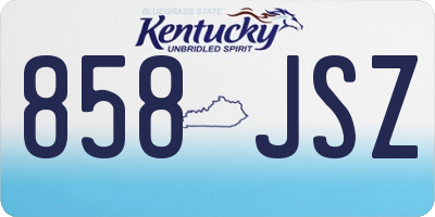 KY license plate 858JSZ