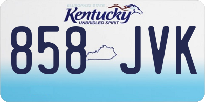 KY license plate 858JVK