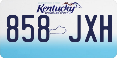 KY license plate 858JXH