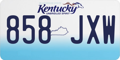 KY license plate 858JXW