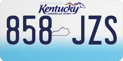 KY license plate 858JZS