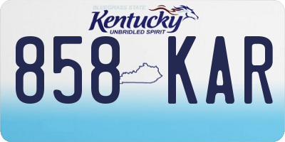 KY license plate 858KAR
