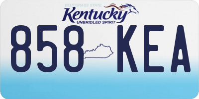 KY license plate 858KEA