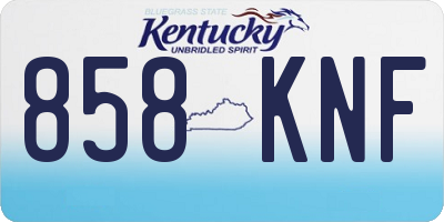KY license plate 858KNF