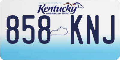 KY license plate 858KNJ