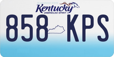 KY license plate 858KPS