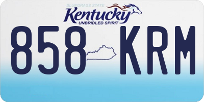 KY license plate 858KRM
