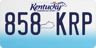 KY license plate 858KRP