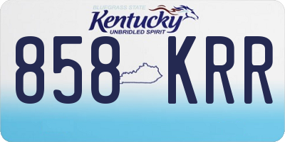 KY license plate 858KRR
