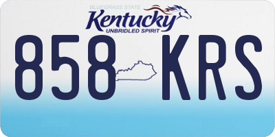 KY license plate 858KRS