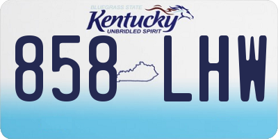 KY license plate 858LHW