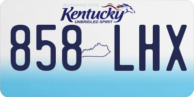 KY license plate 858LHX