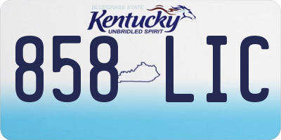 KY license plate 858LIC