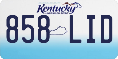 KY license plate 858LID