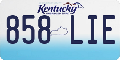 KY license plate 858LIE