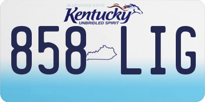 KY license plate 858LIG
