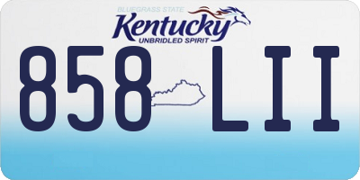 KY license plate 858LII