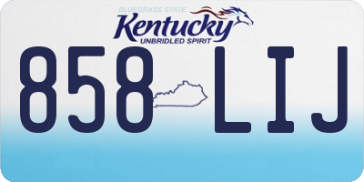 KY license plate 858LIJ