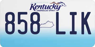 KY license plate 858LIK
