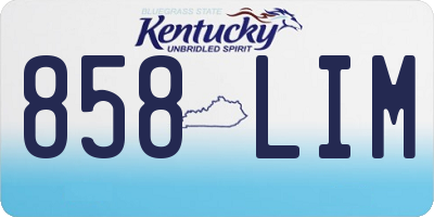KY license plate 858LIM