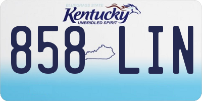 KY license plate 858LIN