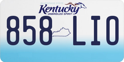 KY license plate 858LIO