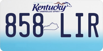KY license plate 858LIR